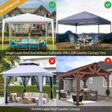 WenHaus 10'x10' Mosquito Netting for Patio with Zipper, Outdoor Replacement Mesh Sidewall Netting for Porch/Patio/Canopy/Gazebo (Mosquito Netting Only, Black) WenHaus