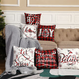 6 Pieces Christmas Pillow Covers 18 x 18 Inch Buffalo Plaid Cushion Case Christmas Pillow Case Holiday Throw Pillow Cover for Xmas Winter Sofa Couch Bedroom Decorations (Red, Black) Tatuo