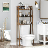UTEX 3-Tier Over Toilet Storage Shelf - Stylish Wood Grain Bathroom Organizer UTEX