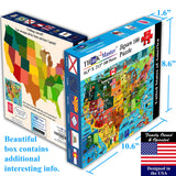 Think2Master Colorful United States Map 100 Pieces Jigsaw Puzzle Fun Educational Toy for Kids, Adults, School & Families. Great Gift for Boys & Girls Ages 4-8 to for Learning USA.23.4” X 16.5” THINK2MASTER