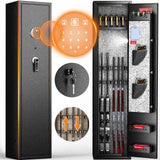 INTERGREAT 4-8 Large Rifle Gun Safe, Long Gun safes for Home and Pistols, Quick Access Rifle Gun Cabinet with Multifunction Lock for Home, Quick Access, Heavy Duty, Pockets INTERGREAT