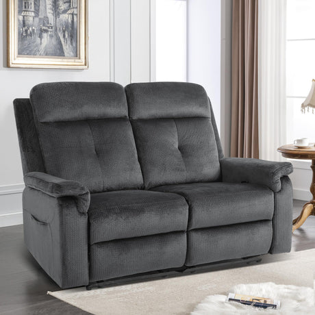 GUEAPY Loveseat Recliner Sofa-Double Recliner Loveseat with Heat and Massage,2 Seater Reclining Couch,Manual Reclining Loveseat with Pockets, Infinite Position for Living Room,Bedroom GUEAPY