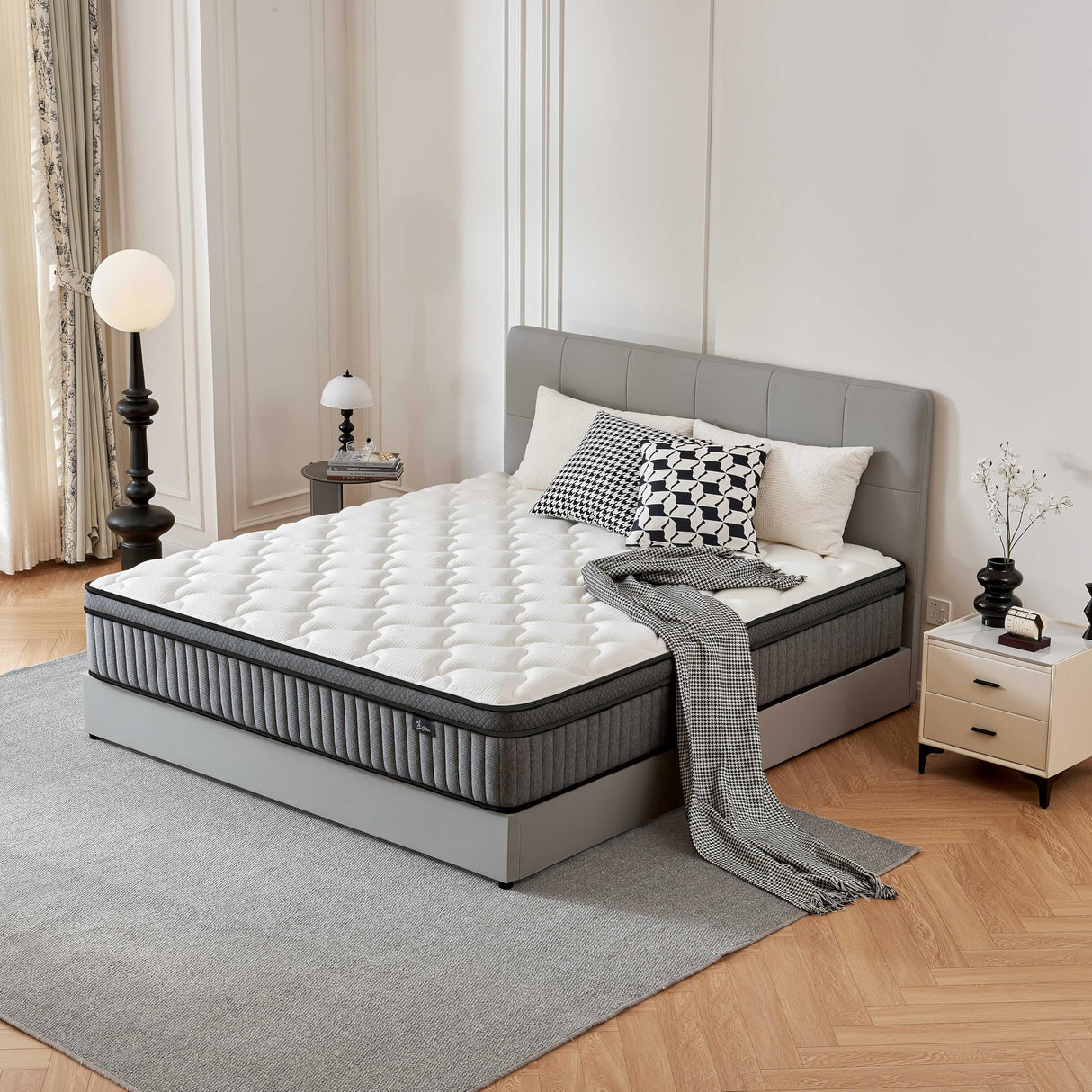 14 Inch Queen Mattress in a Box, Hybrid Cooling Gel Memory Foam & Pocketed Coils, Medium Firm, CertiPUR-US Certified, Pressure Relief, Motion Isolation Zentilla