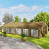 Outsunny 20' x 40' Heavy Duty Party Tent, Galvanized Outdoor Canopy Tent Large Event Shelter with Removable Sidewalls, 12 Windows and 2 Doors, Tents for Parties, Wedding, Events, BBQ Grill, Brown Outsunny