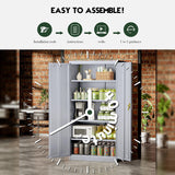 Greenvelly Metal Garage Storage Cabinet, 72” Tall Locking Steel Cabinet with 2 Doors and 4 Adjustable Shelves, Utility Metal Filing Cabinet with Lock for Home, Office, Garage, School (Dark Grey) Greenvelly