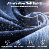 ovios 4 Pieces Patio Furniture Set, Outdoor Wicker Sofa with Coffee Table, Chairs, All Weather High Back Rattan Loveseat Couch with Comfy Cushions, Denim Blue ovios