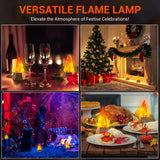 Ollcuz Fake Fire Lamp, USB Rechargeable Flameless Candles with Flickering Flame, 3-Mode LED Flame Light for Outdoor Camping Holiday Halloween Christmas Thanksgiving Table Yard Decorations Ollcuz