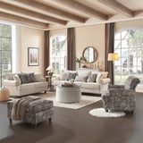 Modern Farmhouse Loveseat Sofa, Chenille Upholstery with Nailhead Trim, Small Couch for Living Room, Bedroom, Office, or Apartment, Includes 4 Accent Pillows Farati