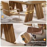 Tribesigns 6 ft Conference Table, 70.9 L x 35.4 W x 29.5 H Inches Meeting Table with Solid Wood Legs, Wood Training Table Boardroom Desk for Office Meeting Conference Room Tribesigns