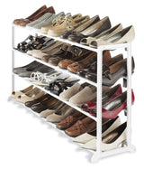 Whitmor 4 Tier 20 Pair Floor Shoe Rack - White Whitmor