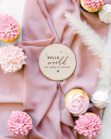 The Cotton & Canvas Co. Personalized Name Hello World My Name is Newborn Baby Announcement, Nursery Sign, Nursery Decor, Baby Shower, Cute Custom The Cotton & Canvas Co.