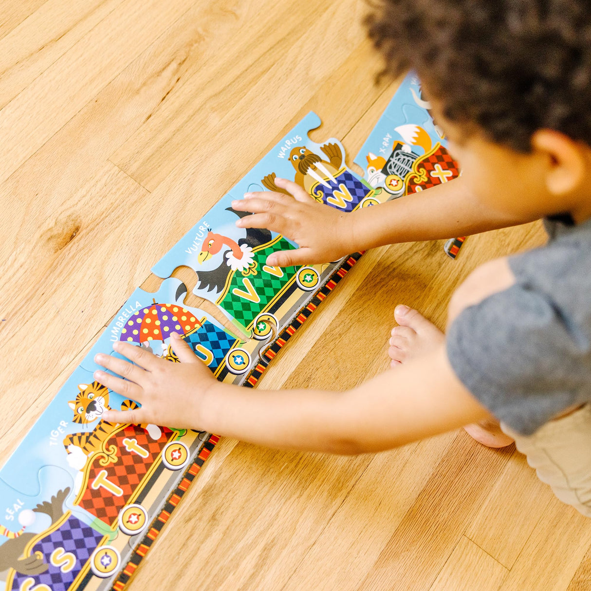 Melissa & Doug Alphabet Express Jumbo Jigsaw Floor Puzzle (27 pcs, 10 feet long) - FSC Certified Melissa & Doug