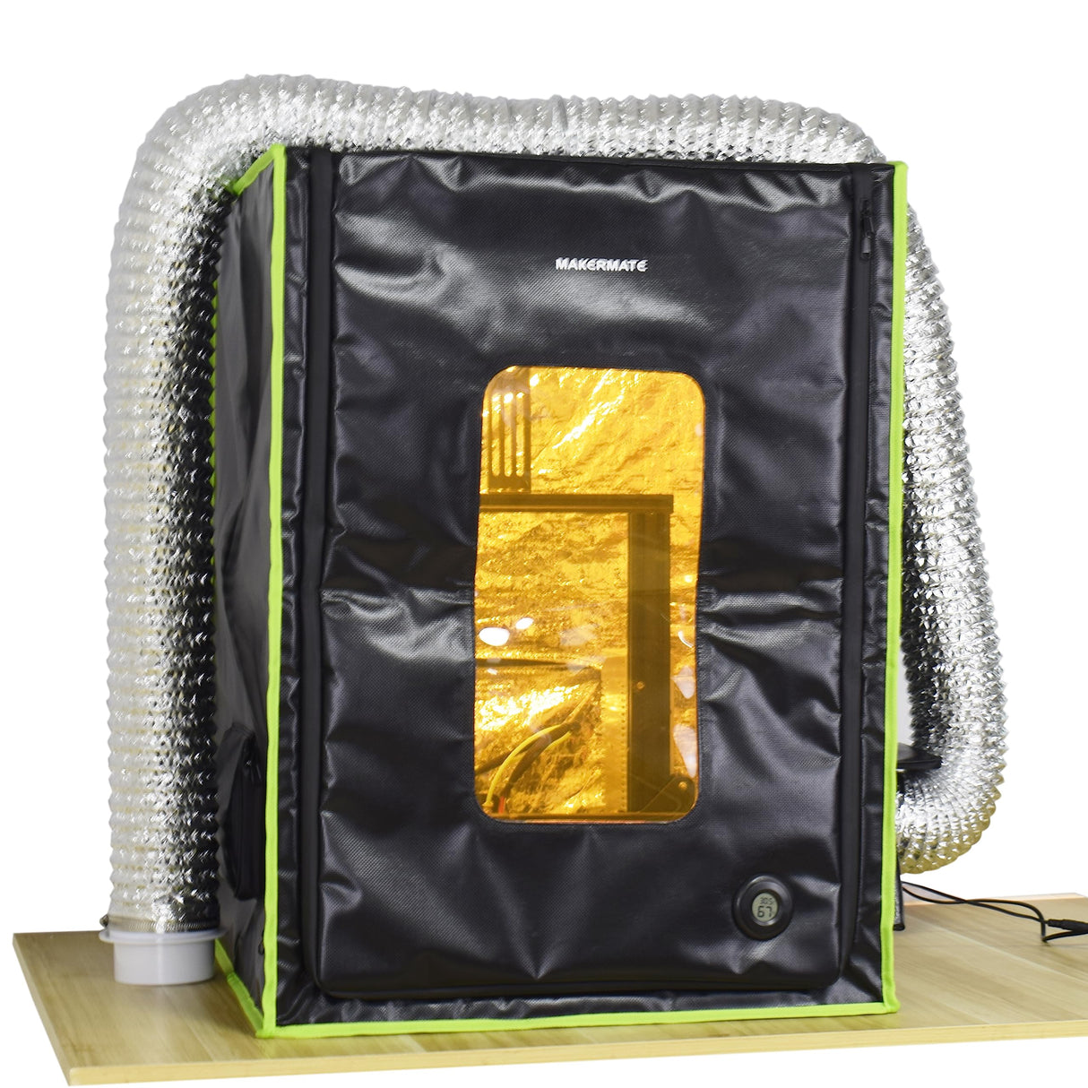 Makermate 3D Printer Enclosure with Ventilation,LED Light,Thermo-Hygrometer Resin 3D Printer Enclosure Lock Smelly Vent Odors for Creality Ender Anycubic Elegoo Bamboo lab Prusa Sovol 3D Printer Makermate