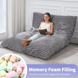 Hobestluk 3 in 1 Bean Bag Chair Giant Bean Bag Chairs Convertible Bean Bag Floor Cushion with Machine Washable Cover, Beanbag Chairs for Adult (Grey) Hobestluk