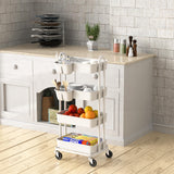 Simple Houseware Heavy Duty 4-Tier Utility Rolling Cart, White Simple Houseware