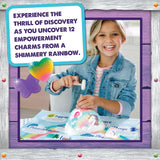 MindWare Dig It Up! Rainbow Shaped Discovery for Girls - Kit Includes 13 Charms for Find, 2 Chiseling Tools, Hammer, Excavation Brush, Sponge, Poster and Guidebook - Ages 4 and Up MindWare