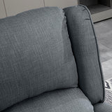 HOMCOM Vibrating Massage Recliner Chair for Living Room, Reclining Wingback Single Sofa with Heat, Linen Fabric Push Back Accent Chair with Footrest, Side Pocket, Charcoal Gray HOMCOM