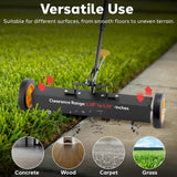 Pyle 24” Rolling Magnetic Sweeper with Adjustable Handle - Strong and Durable Metal Construction, Heavy-Duty Cleaning, Metal Pickup for Industrial and Commercial Use (Black and Orange) Pyle