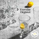 Highball Drinking Glasses Set of 10 Glass Cups by Home Essentials, 17 Oz. Glassware, for Water, Juice, Cocktails, Iced Tea Home Essentials & Beyond