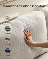 Amada 3 Seater Sofa Couch for Living Room,89" Modern Couch with Deep Seats &Wide Armrests,Comfy Sofa with Supportive Futon &Thickened Cushion,Removable & Washable Covers,Cotton-Linen Fabric,White AMADA HOMEFURNISHING