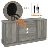 Yaheetech Farmhouse TV Stand for 65'' TV, Wooden Tall Entertainment Center with Sliding Barn Door & Height Adjustable Shelves for Living Room, Grey Wash Yaheetech