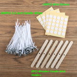 MILIVIXAY 3.5" Candle Wick Bundle: 100PCS Candle Wicks, 100PCS Candle Wick Stickers and 6PCS Wooden Candle Wick Holders - Wicks Coated with Paraffin Wax, Cotton Wicks Kits for Candle Making. MILIVIXAY