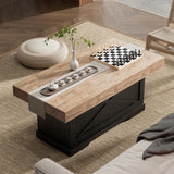 Lareth Coffee Table 39 in Rustic Center Table with X-Design Wooden Pedestal for Living Room, Space Saving, Rectangle Home Office Tea Accent Table for Apartment, Dark Oak Black Lareth