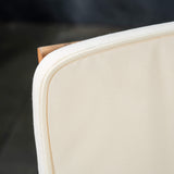 GDFStudio Outdoor 6-Seater Acacia Wood Chat Set, Brown Patina Finish and Cream GDFStudio