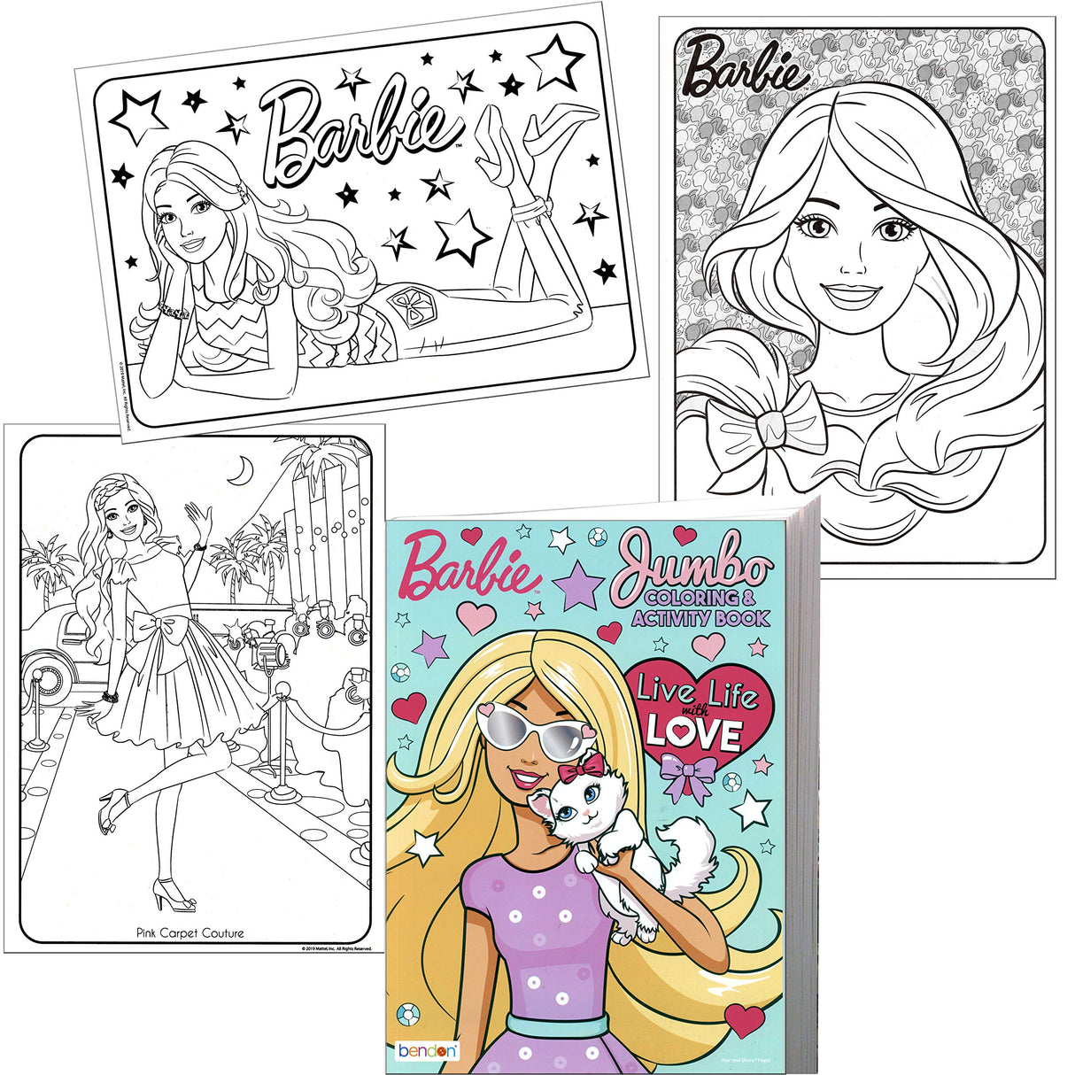 Lazy Days Barbie Live Life with Love Coloring and Activity Book - 96 Pages Lazy Days