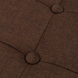 Folding Storage Ottoman - 30-Inch Tufted Footrest, Linen Chest, or Bench with Removable Bin for Living Room, Bedroom, or Dorm by Lavish Home (Brown) Lavish Home