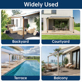 Pergola Bracket Kit 4x4, Including 2 Wall Bases, 2 105 ° 3-Way and 2 Bases, Wall Mounted 15° Pitched Roof Mounting Kit for Shading Facilities Attached to Walls or Eaves MEWSDEN