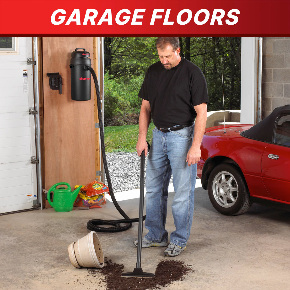 Shop-Vac 9522205 5 Gallon 5.5 Hangup Vacuum, Wet/Dry, Wall Mount, 5, Black Shop-Vac