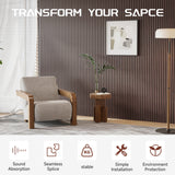 POHARE Wood Slat Wall Panels, 2 Pack 8 x 1 ft Decorative Wood Panels for Wall,Stylish Wall Panels for Interior Wall Decor, Modern Acoustic Wood Wall Panels with Felt Backing, Walnut POHARE