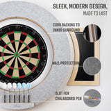 peleya Dart Board Cabinet Set with LED Light; Bristle Dartboard, Built in LED Light, Darts and Chalkboards peleya