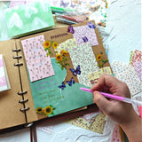 YOJO Scrapbook Paper, 317PCS Scrapbook Supplies Kit, Texture Aesthetic Decorative Craft Paper Include Stickers for Planner, Bullet Journaling, Junk Journal, Craft Gifts for Women Girls YOJO