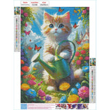 DPHERO DIY Cat Diamond Painting Kits for Adults,5D Flowers Diamond Art Kits for Beginners,Round Full Drill Kitten Diamond Painting Art,DIY Painting by Numbers Diamond Art Painting 12x16 inch DPHERO
