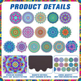 Umigy 16 Pcs Mandala Diamond Art Kits Mandala Diamond Painting Fridge Refrigerator Art Painting Stickers Decals Gift for Adults DIY Crafts Home Decor Umigy