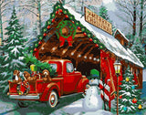 Eiazuiks Christmas Paint by Number for Adults. Truck Paint by Numbers for Adults Beginner Drawing Paintwork with 3 Paintbrushes Paint Canvas Oil Painting 16” x 20” Eiazuiks