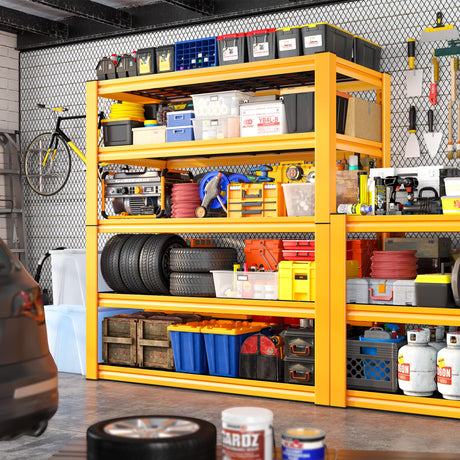 REIBII Garage Shelving Load 3000LBS, 5-Tier Storage Shelves, Adjustable Heavy Duty Metal Shelving Unit for Pantry, Basement, Warehouse, 72" H x 36" W x 16" D H, 3PC REIBII
