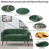 OIKIIWOO 50.2" Small Sofa Couch for Small Spaces,Modern Corduroy Loveseat Couches,Oval 2 Seater Sofas Love Seat with Metal Legs for Apartment,Bedroom,RV. (Green, 50.2") OIKIIWOO