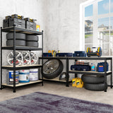 PrimeZone 40" W x 20" D x 59" H Heavy Duty Storage Shelves, 4 Tier Adjustable Garage Shelving Unit, Metal Organizer Shelf Utility Rack for Warehouse Pantry Closet Kitchen, Black PrimeZone