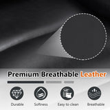 EZZUP Dual Motor Power Lift Chair for Elderly with Vibration Massage and Lumbar Heating for Living Room, Electric Lay Flat Recliner with Cup Holders Remote Controls, Medium-Firm Faux Leather, Black EZZUP