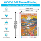 Ausanrl Diamond Art Painting Landscape-Diamond Painting for Adults,5D Diamond Painting,DIY Full Drill Diamond Painting Sunrise Gem Painting and Crafts 12x16inch Ausanrl
