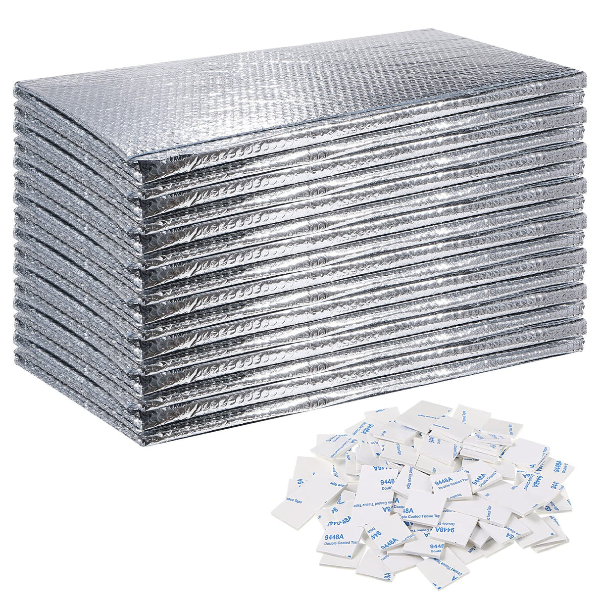 Garage Door Insulation Set Double Bubble Insulation Panels Reflective Aluminum Radiant Barrier Thermal Insulation Shield with Adhesive Tape for Garage Greenhouse Attics Walls (16 Pcs, 20.5 x 54 Inch) Gerrii