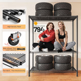 REIBII 4-Tier Storage Shelves Wire Shelving Unit with Cover & Wheels, Heavy Duty Metal Shelving for Dorm Storage Shelves, Garage Storage Rack Commercial Shelf, 36" W*14.3" D*56.5" H REIBII