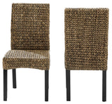 Crosley Furniture Edgewater Handwoven Natural Fiber Rattan Dining Chairs Set of 2, Seagrass Crosley Furniture