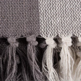 DII Buffalo Check Collection Rustic Farmhouse Throw Blanket with Tassles, 50x60, Gray/White DII