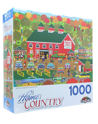 RoseArt - Home Country - Bobbing Apple Orchard Farm - 1000 Piece Jigsaw Puzzle for Adults