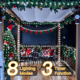 Ollny Christmas Lights Cool White, 600LED 197FT Christmas Tree Lights IP67 Waterproof, Plug in Fairy Lights with Remote 8 Modes Timer, Xmas Lights for Outdoor Indoor House Holiday Decor Ollny