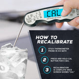 KIZEN Instant Read Meat Thermometer Digital - Food Thermometer for Cooking, Grill, Oven, BBQ - Waterproof and Backlit Display KIZEN